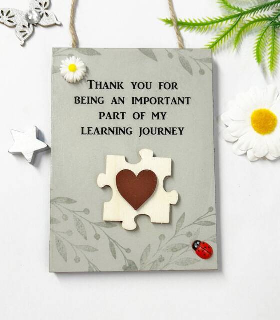 Thank You For Being An Important Part Of My Learning Journey Wooden Plaque Gift Sign - image 1