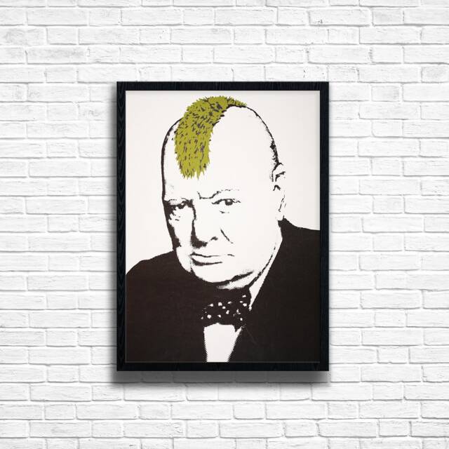 Banksy Churchill Graffiti Art Print Urban Street Poster - image 1