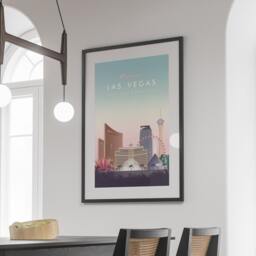 Las Vegas Travel Poster - Strip At Sunset Nevada Minimalist Abstract Wall Art Print - thumbnail 3