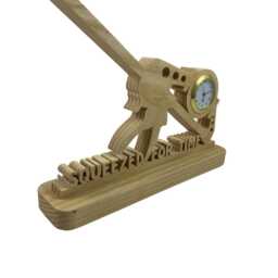 Handmade Ash Wood Bar Clamp Desk Clock - Squeezed For Time - thumbnail 3