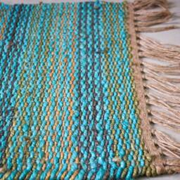 "Handmade Jute Hemp Rug Multicolor Indian Dhurrie - 1'4"" X 2'3" - thumbnail 4