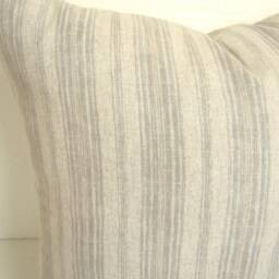 Sale Gray Pillows Grey Throw Pillow Covers Tan Striped Decorative Ticking Stripe .all Sizes - thumbnail 2