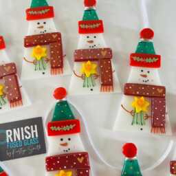 Fused Glass Snowman Christmas Tree Decoration, Snowman Home Decor, Christmas - thumbnail 3