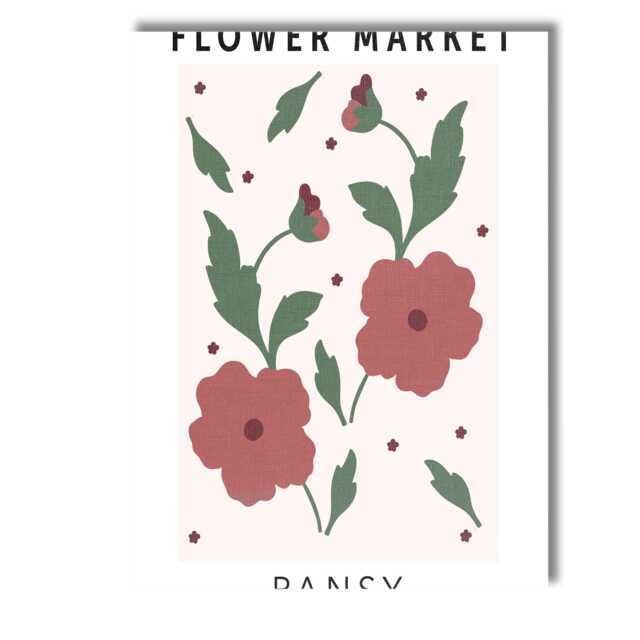 Rustic Pansy Flower Market Botanical Folk Art Print Canvas Wall Decor Picture Ready To Hang - image 1