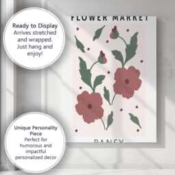 Rustic Pansy Flower Market Botanical Folk Art Print Canvas Wall Decor Picture Ready To Hang - thumbnail 3