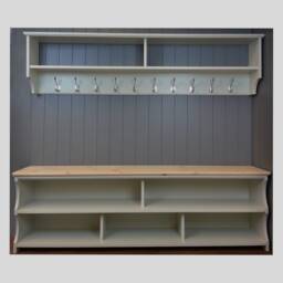 Shoe Bench With Coat Rack Complete Hallway Set. & Hooks in A Choice Of Colours Sizes - thumbnail 3