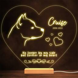 staffordshire Bull Terrier Dog Memorial Pet Loss Personalised Gift Night Light