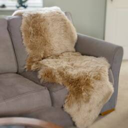 Genuine Double Sheepskin Rug Oyster White, New Zealand Wool, Large - thumbnail 2