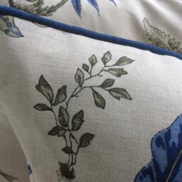 Gp & J Baker Linen Pillow Cover, Fern Botanical Print, Denim Blue - thumbnail 2