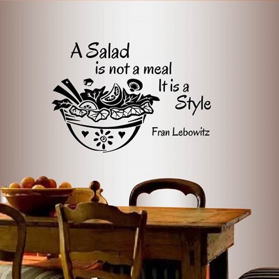 In-Style Decals Wall Vinyl Decal Home Decor Art Sticker Salad Is Not Meal It's Style Quote Kitchen Restaurant Caf?? Removable Design 182 - image 1