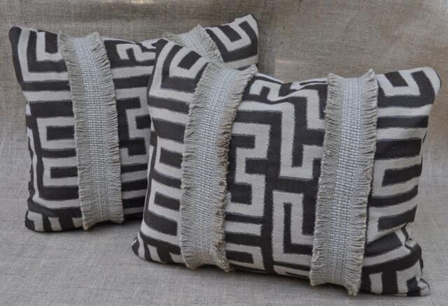 Custom Designed Pillows With Double Jute Fringe Bands - image 1