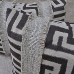 Custom Designed Pillows With Double Jute Fringe Bands - thumbnail 2