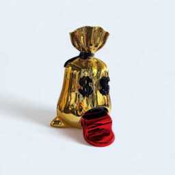 Chrome Green Money Bag Sculpture Alec Monopoly Inspired Pop Art - thumbnail 3