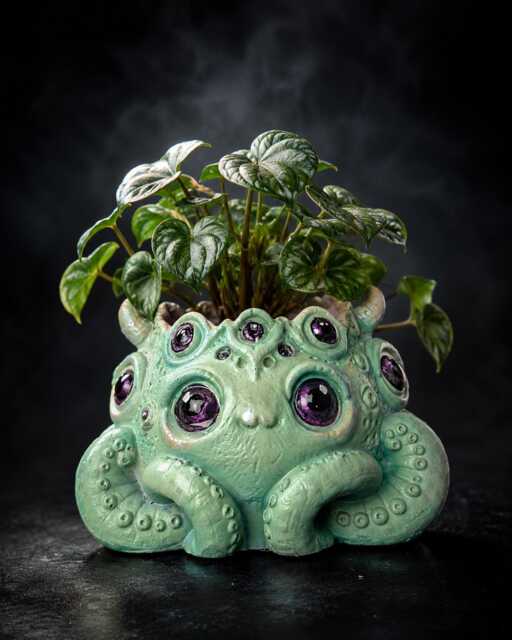 Tentacle Plant Pot - Many Eyed Monster Planter Cosmic Horror Houseplant Handmade UK - image 1