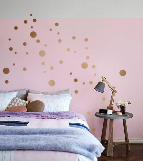 Wall Decal Polka Dots Copper, Mixed Size Set, Gold Dot Sticker, Metallic Decals, Peel & Stick, Home-Decor - image 1