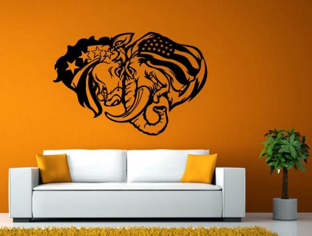 Democrat Republican Horse Elephant American Flag Politics Government Room Wall Sticker Decal Vinyl Mural Decor Art L2444 - image 1