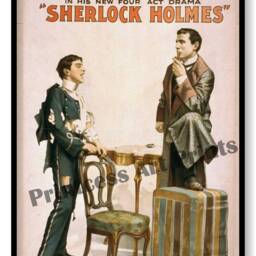 Vintage Sherlock Holmes Live Play Drama Show Set Of 4 Prints - thumbnail 2