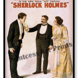 Vintage Sherlock Holmes Live Play Drama Show Set Of 4 Prints - thumbnail 3