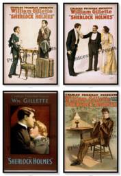 Vintage Sherlock Holmes Live Play Drama Show Set Of 4 Prints - thumbnail 1
