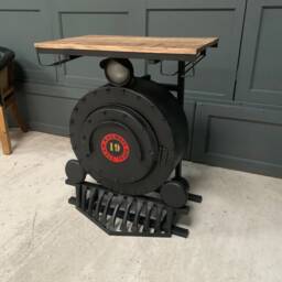 Brand New Handcrafted Steam Engine Bar Counter - Industrial Vintage Design - thumbnail 2