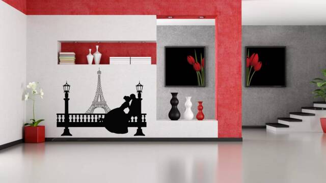 Paris Skyline Wall Decal Eiffel Tower Vinyl Sticker 2762 - image 1