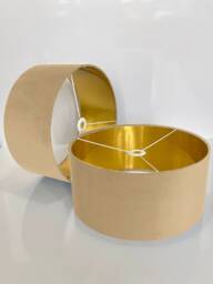 New Luxury Velvet Cream Cloud Upholstery Drum Lamp Shade & Pendant Light Suitable For Both Table Ceilings - thumbnail 1