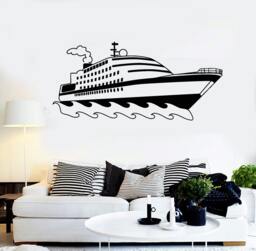 Cruise Ship Vinyl Wall Decal Yacht Ocean Sea Travel Vacation Decor Stickers Mural - #2091Di - thumbnail 1