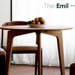 Modern Dining Table - Round Table Mid Century Dining Solid Oak Compact Scandi - thumbnail 2