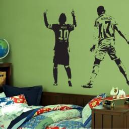 Messi & Ronaldo - Football Wall Art Sticker Vinyl Transfer Decal Kids Bedroom - thumbnail 3