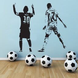 Messi & Ronaldo - Football Wall Art Sticker Vinyl Transfer Decal Kids Bedroom - thumbnail 2