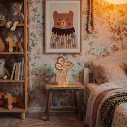 Personalized Wooden Mouse Lamp, Custom Name Kids Night Light, Handmade Pine Wood Nursery Lamp Woodland Animal Decor Baby Shower Gift - thumbnail 2