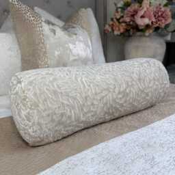 "Champagne Velvet Bolster Cushion 16"" X 6" - thumbnail 4