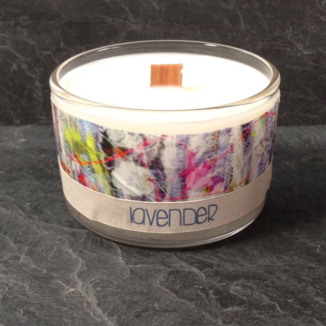Handpoured Soy Travel Candle - Lavender Scented Liberty Fabric Relaxing Aromatherapy Wedding Favour - image 1
