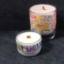 Handpoured Soy Travel Candle - Lavender Scented Liberty Fabric Relaxing Aromatherapy Wedding Favour - thumbnail 3