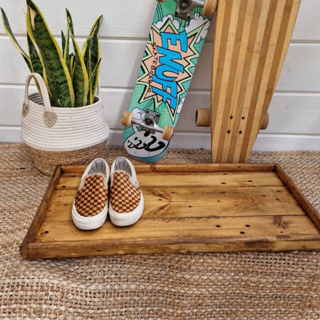 Reclaimed Rustic Wood Boot & Shoe Tray/Multi Purpose Storage Customisable Wooden Porch Organisation - image 1