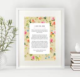 Personalised Floral Favourite Words Print Use Your Own Poem, Lyrics. Unframed Poster A4, A3, A2. Custom Made. Anniversary Paper Gift - thumbnail 1