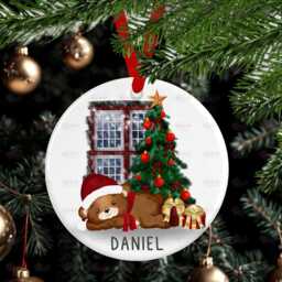 Personalised Kids Christmas Decoration - Grandson Gift Custom Bauble For Boys & Girls Stocking Filler Eve Box
