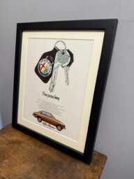 Alfa Romeo Original 1973 Framed Advertising Wall Art Print, Birthday Gift For Classic Car Enthusiasts - A411 - thumbnail 1