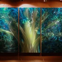 Abstract Metal Wall Art, Modern 3D Painting Sculpture, Indoor Outdoor Decor - thumbnail 2