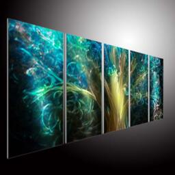 Abstract Metal Wall Art, Modern 3D Painting Sculpture, Indoor Outdoor Decor - thumbnail 1
