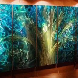 Abstract Metal Wall Art, Modern 3D Painting Sculpture, Indoor Outdoor Decor - thumbnail 3