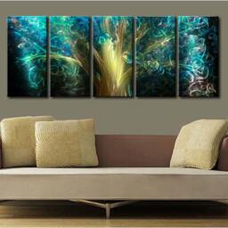 Abstract Metal Wall Art, Modern 3D Painting Sculpture, Indoor Outdoor Decor - thumbnail 4