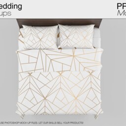 Bedding Mockups Set - Photoshop Beddings Linens Beddings- Linen Mockup Sheets & Pillows - thumbnail 2