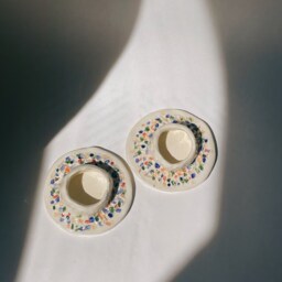 Handmade Ceramic Candlestick Holders Confetti - thumbnail 4
