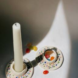 Handmade Ceramic Candlestick Holders Confetti - thumbnail 3