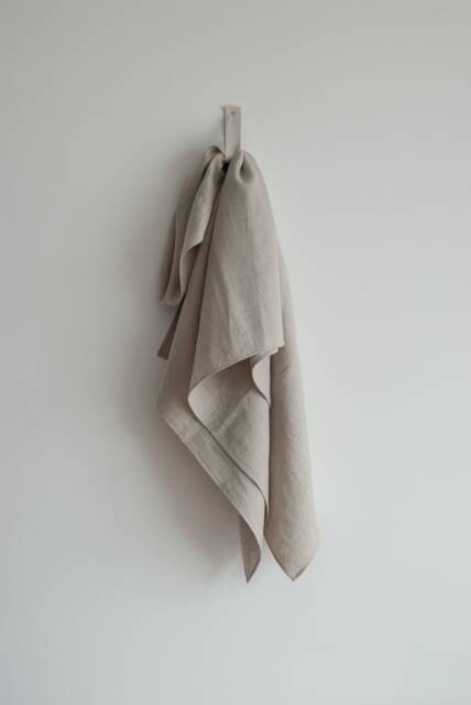 Oversized Linen Bath Sheet, Undyed Sauna Towel, Softened Organic Fabric - image 1