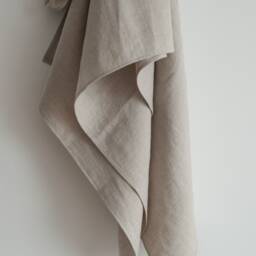 Oversized Linen Bath Sheet, Undyed Sauna Towel, Softened Organic Fabric - thumbnail 3
