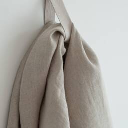 Oversized Linen Bath Sheet, Undyed Sauna Towel, Softened Organic Fabric - thumbnail 2