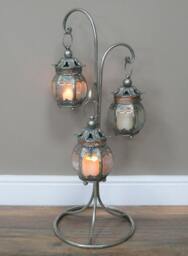 Set Of 3 Hanging Lanterns With Stand - thumbnail 3
