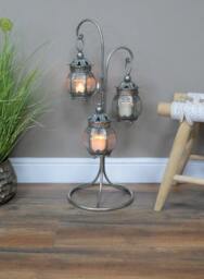 Set Of 3 Hanging Lanterns With Stand - thumbnail 4